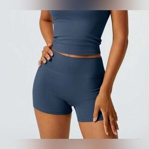 Women's Blue High-Waisted Shorts